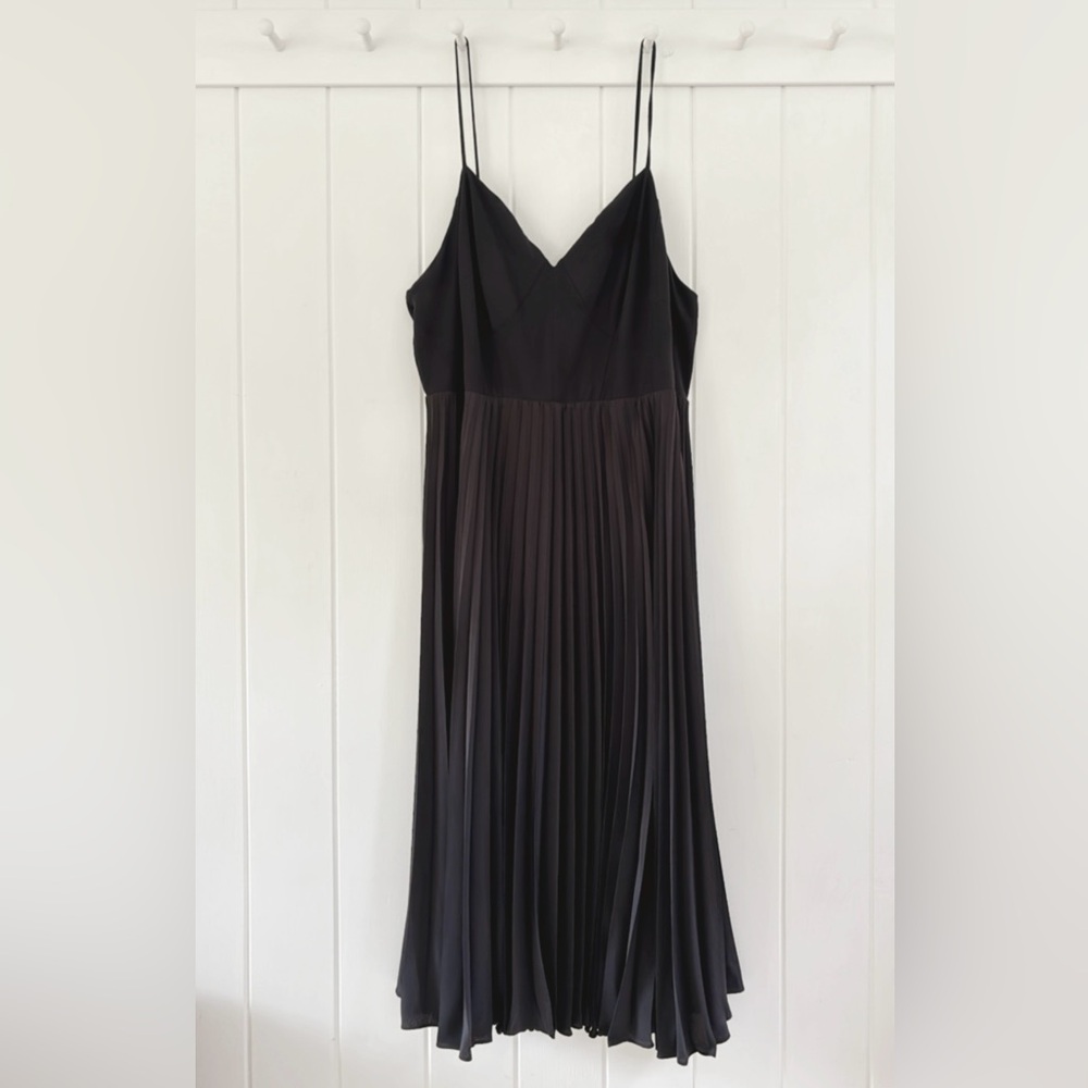 Anthropologie Black Pleated Prom Dress